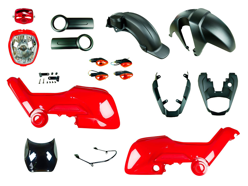 KIT PLASTICO C/FAROS NAVI110 ROJO 