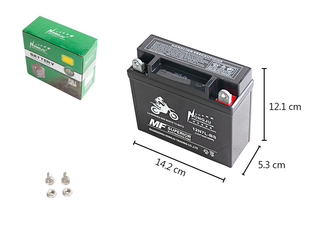 BATERIA SECA NEGRA 12N7A-BS (12N7L-BS)