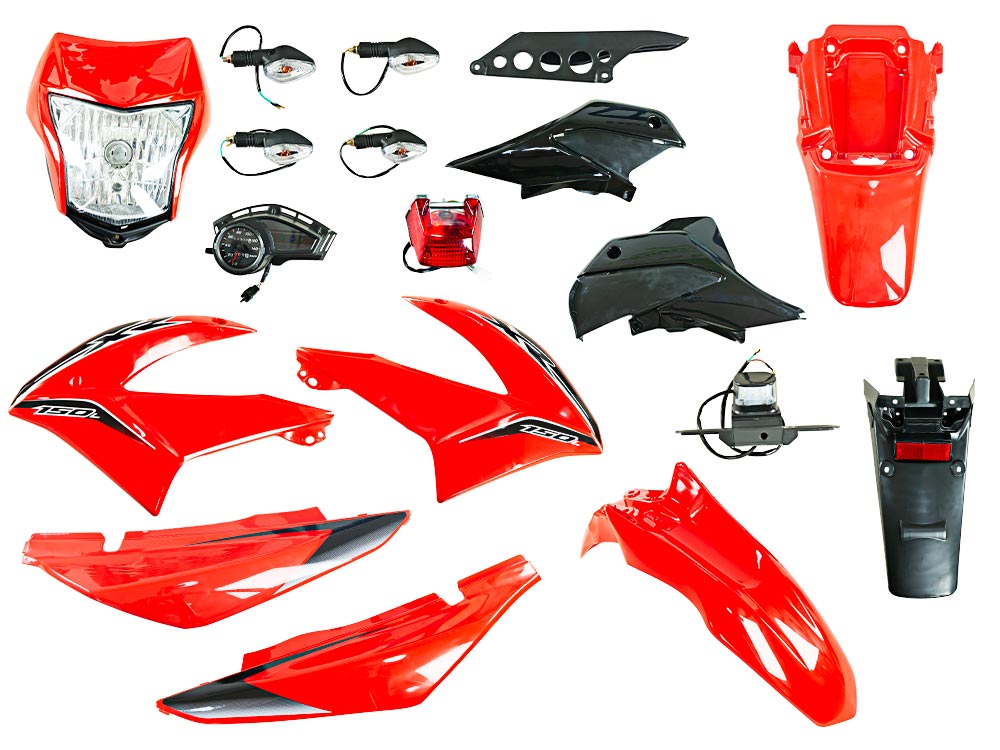 KIT PLASTICO C/TABLERO XR150 ROJO