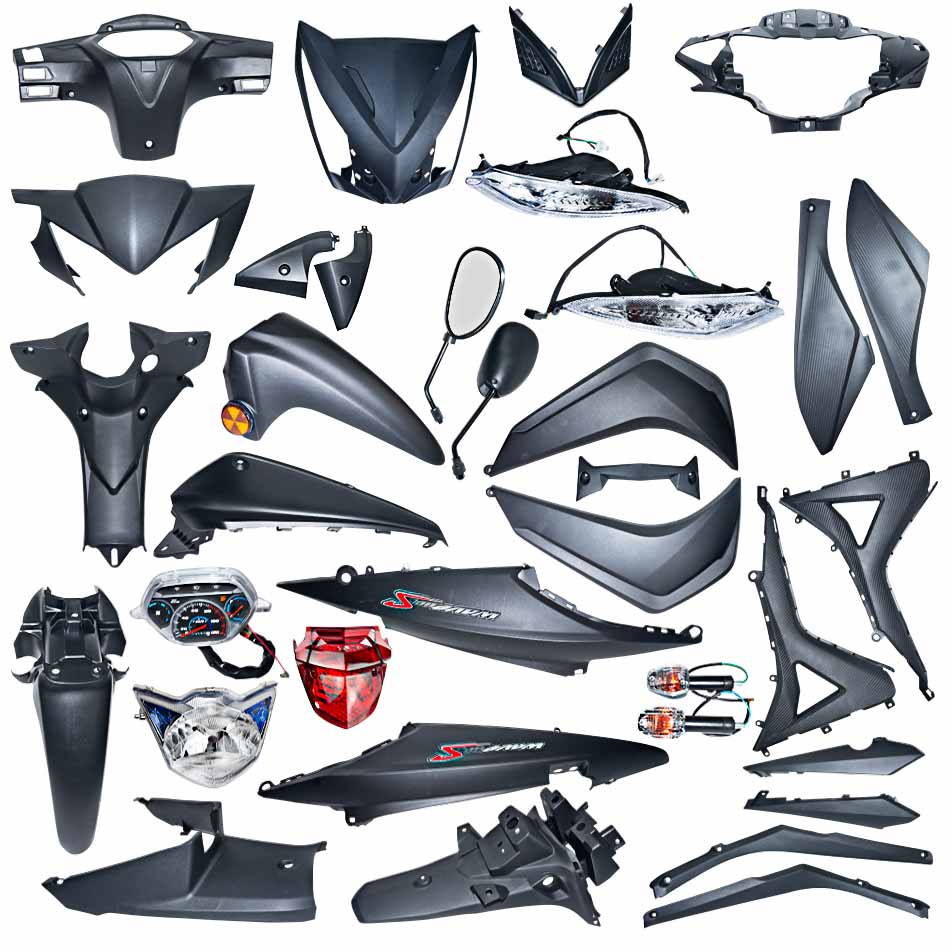 KIT PLASTICO C/T WAVE 110S NEGRO