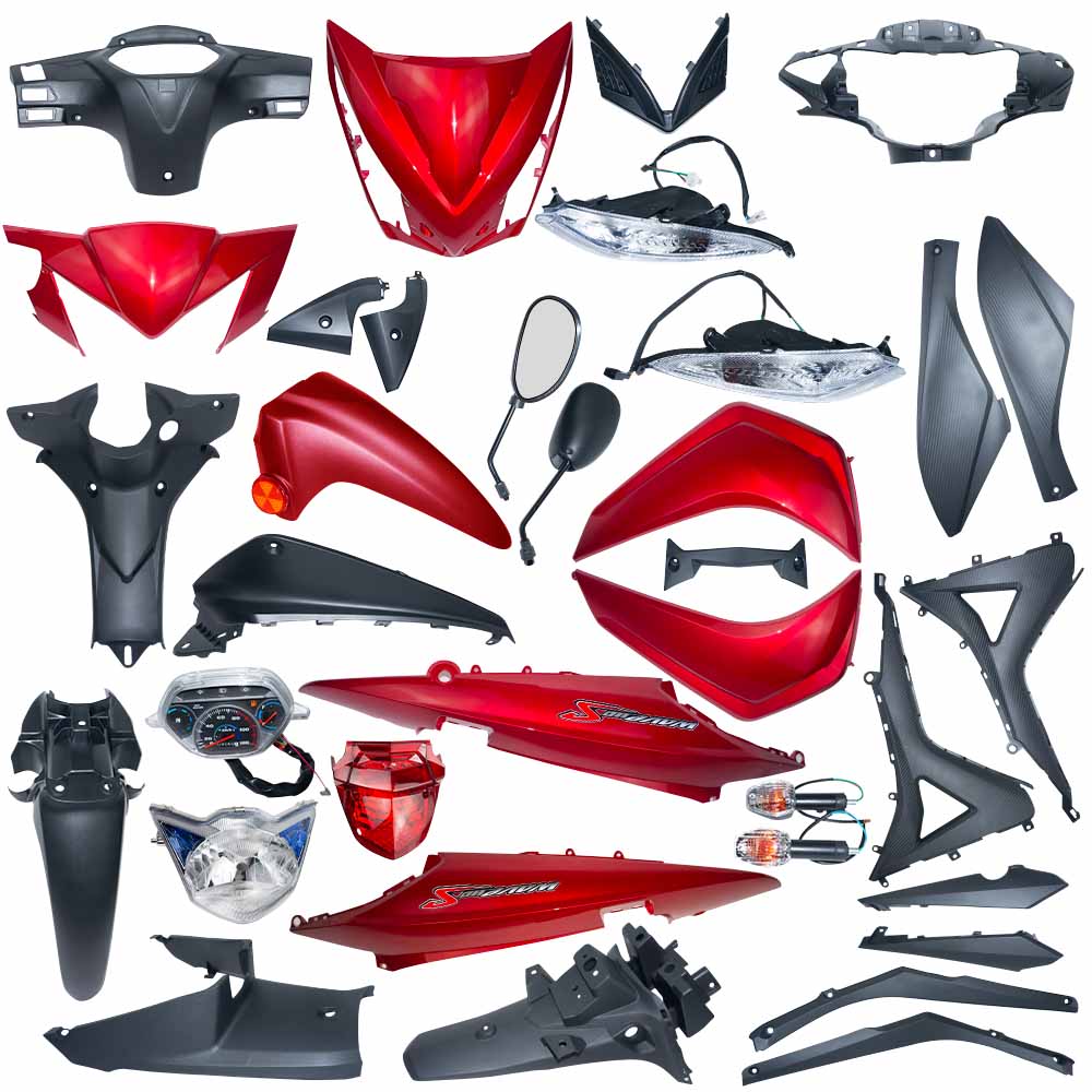KIT PLASTICO ROJO C/T WAVE 110S