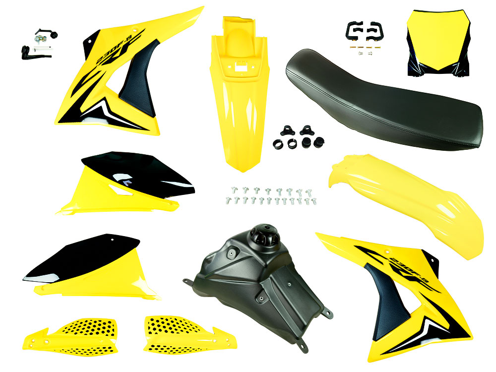 KIT PLASTICO CON ASIENTO Y TANQUE CRF230-2019 AMARILLO