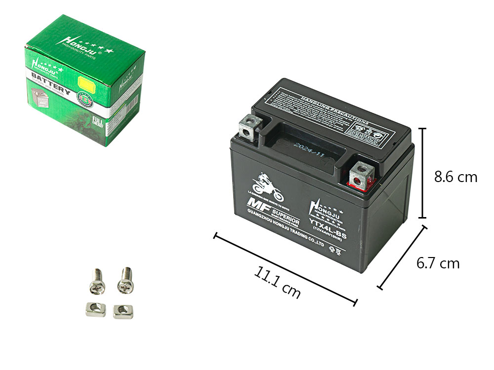 BATERIA SECA NEGRA YTX4L-BS (YTX4-BS)