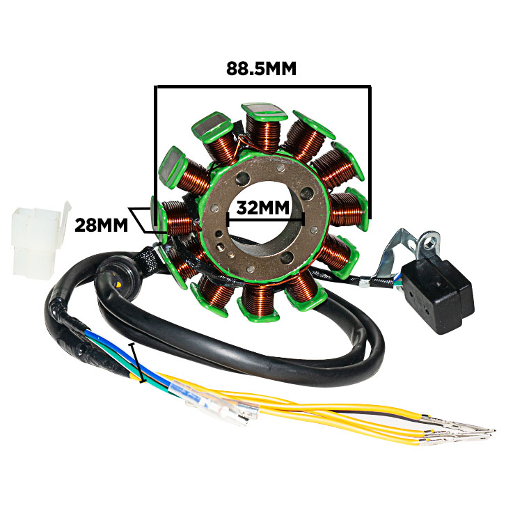 ALTERNADOR YX300 12P-3H (D:88.5MM-H:32MM-A:28MM) TRIFASICO 