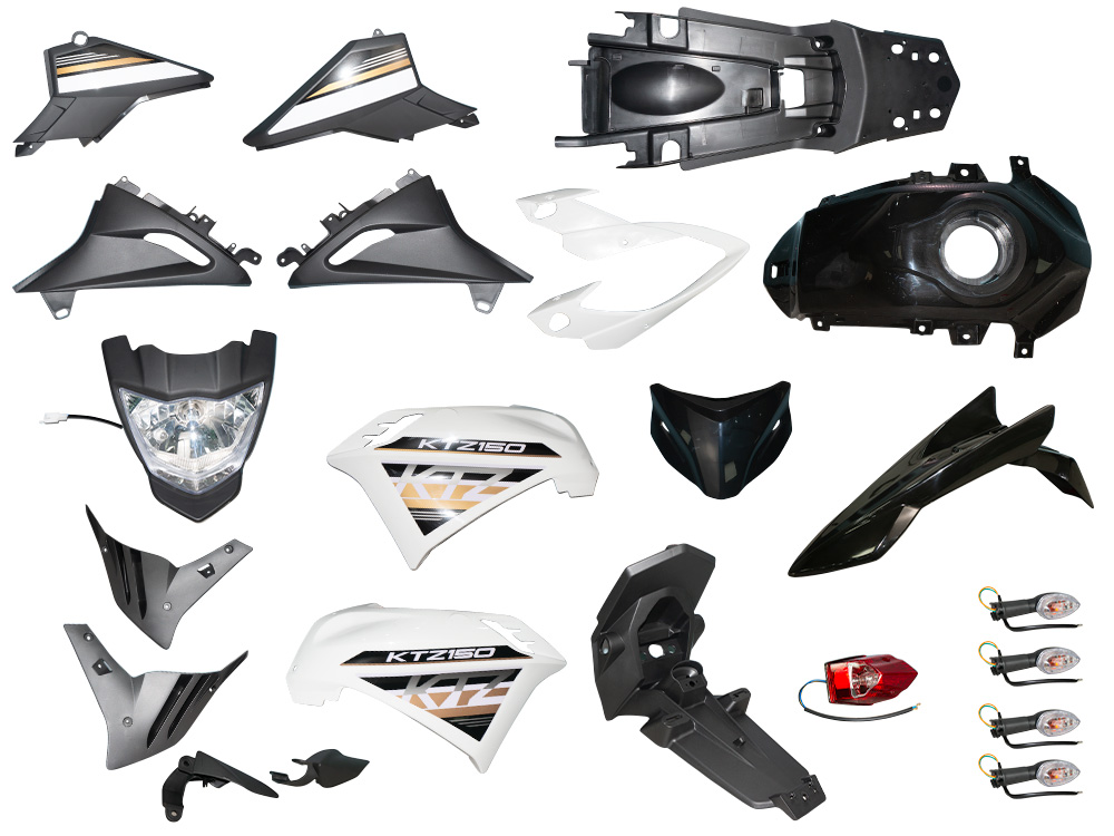 KIT PLASTICO XTZ150 C/FAROS BLANCO/NEGRO - 2024