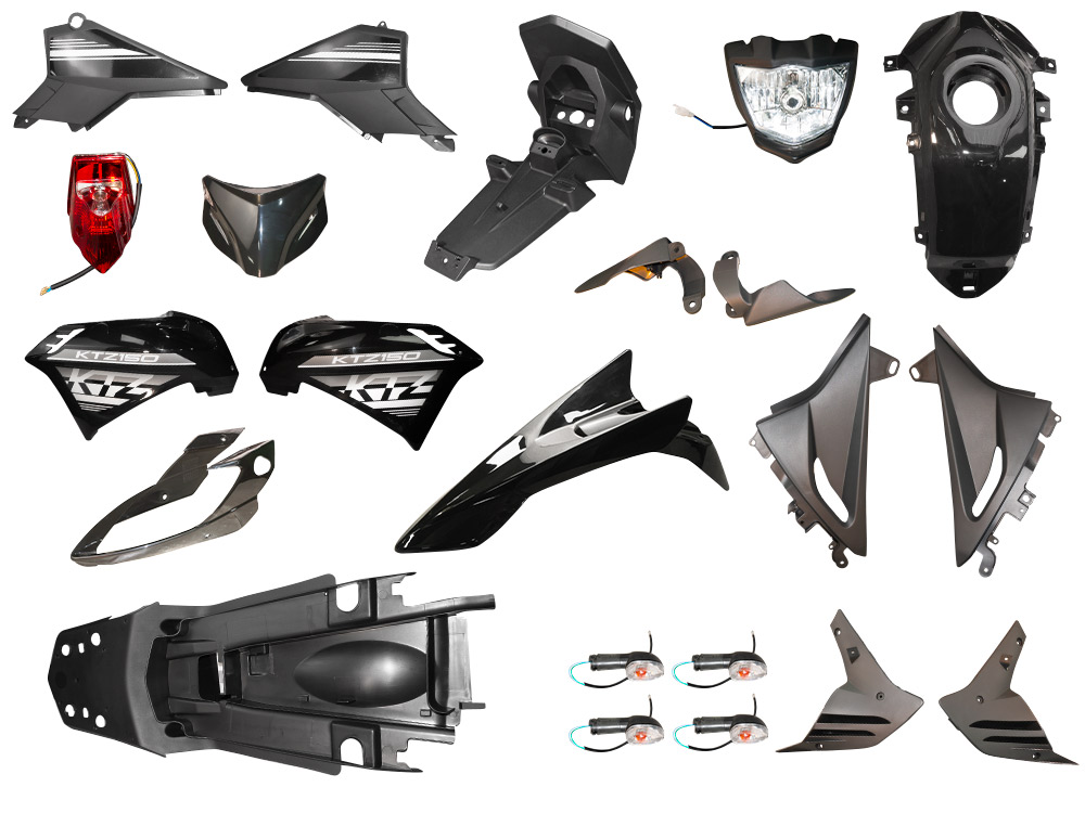 KIT PLASTICO XTZ150 C/FAROS NEGRO - 2024