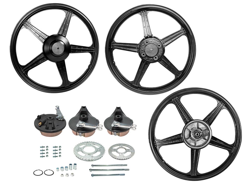 KIT DE AROS BUJES DE JEBE NEGRO (TOPE)