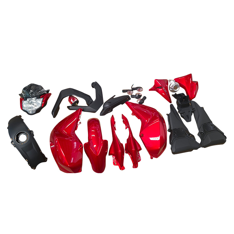 KIT PLASTICO FZ-S/ FZ 2.0 CON FAROS ROJO PARA MOTO