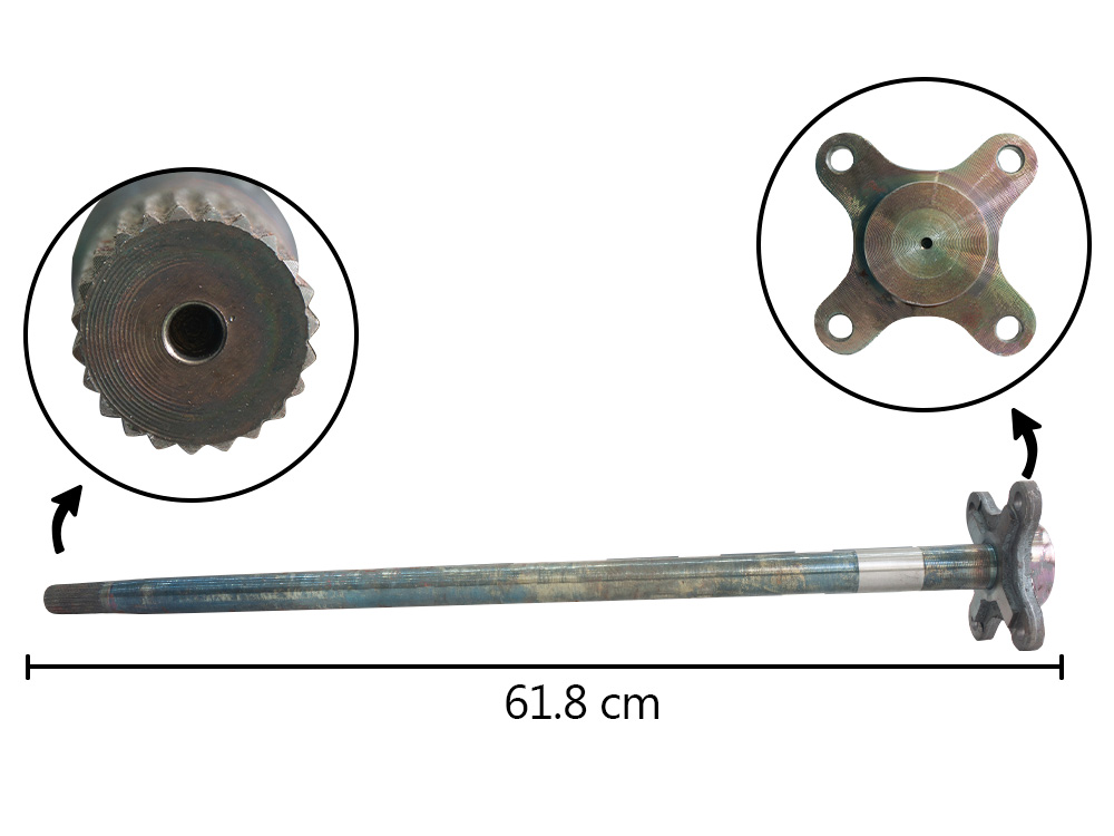 EJE CORONA DER. ESTRIADO 10:29 4P 220MM 115CM