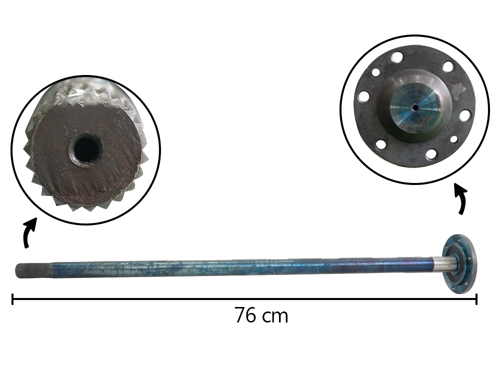 EJE CORONA DER. ESTRIADO 10:29 5P 220MM 115CM