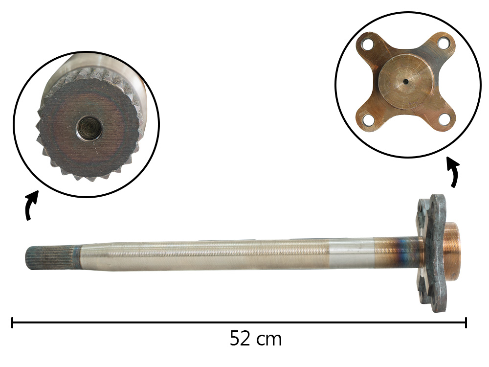 EJE CORONA IZQ. ESTRIADO 10:29 4P 220MM 115CM