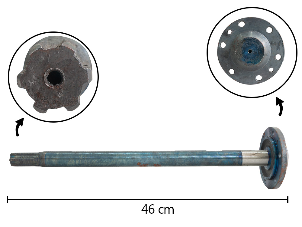 EJE CORONA IZQUIERDO 43CM 220 5P