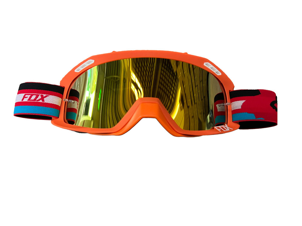 LENTES MICA ESPEJO DE MOTOCICLISTA UNIVERSAL NARANJA