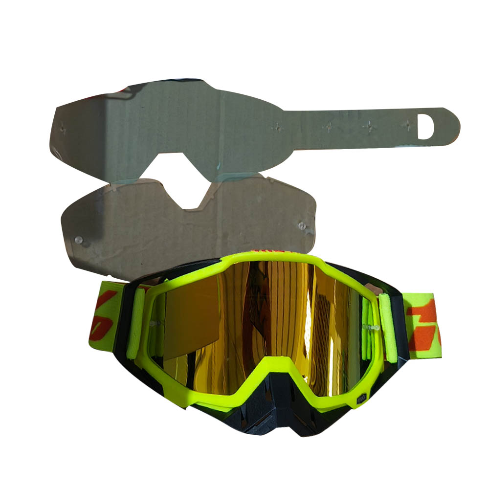 LENTES PARA CROSS COLOR AMARILLO/NEGRO -MICA DORADO
