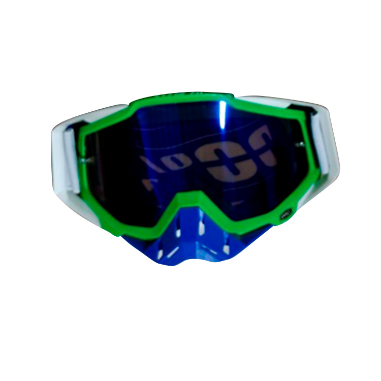 LENTES PARA CROSS COLOR VERDE/BLANCO - MICA AZUL