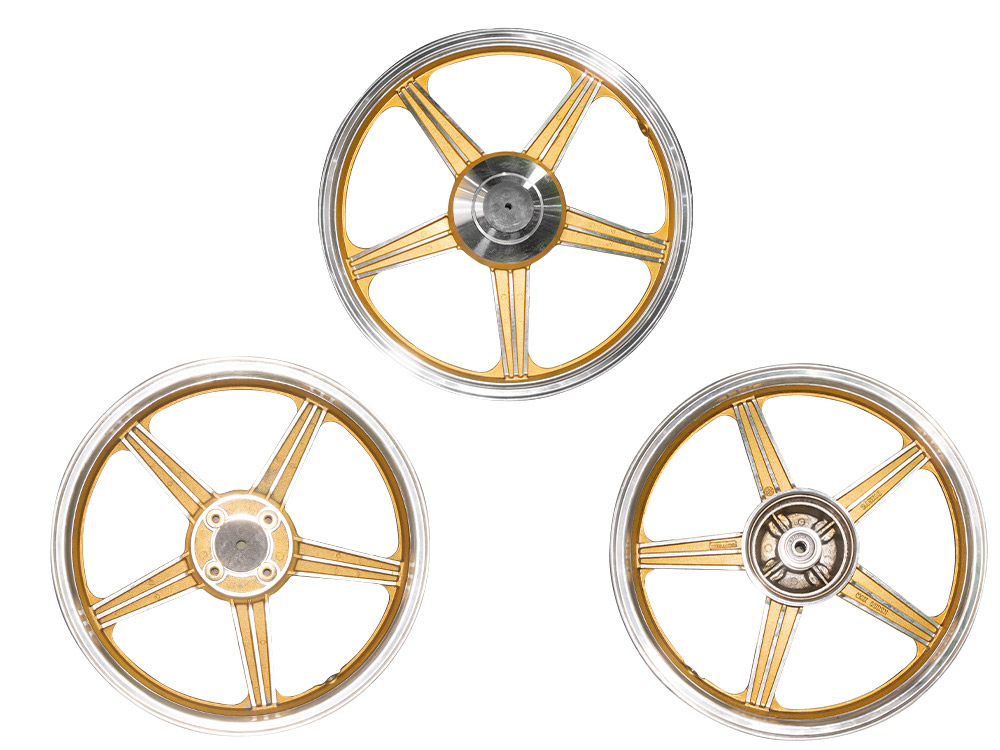 JUEGO DE AROS BUJES DE FIERRO DORADO