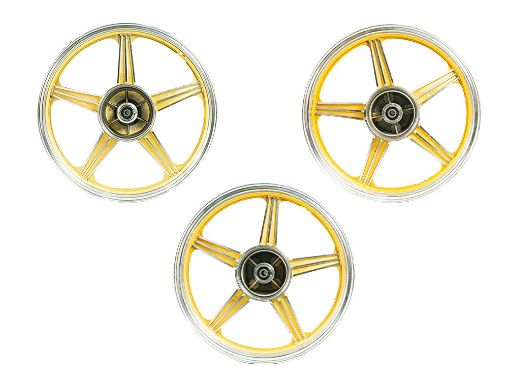 JUEGO DE AROS BUJES DE FIERRO DORADO