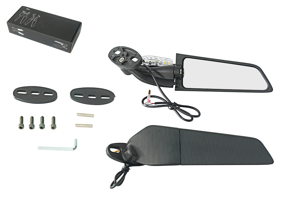 ESPEJO BRAZO LARGO 2 PERNOS CON LUZ