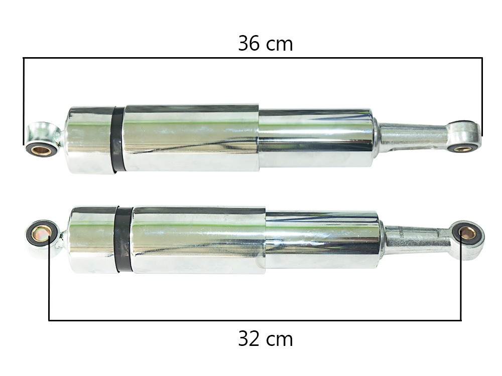 AMORTIGUADOR POST. CROMADO C/COPA 330MM C100