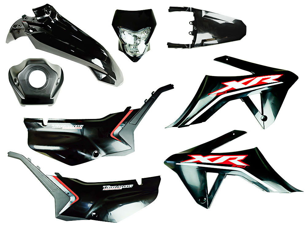 KIT PLASTICO NEGRO COMPATIBLE CON XR250