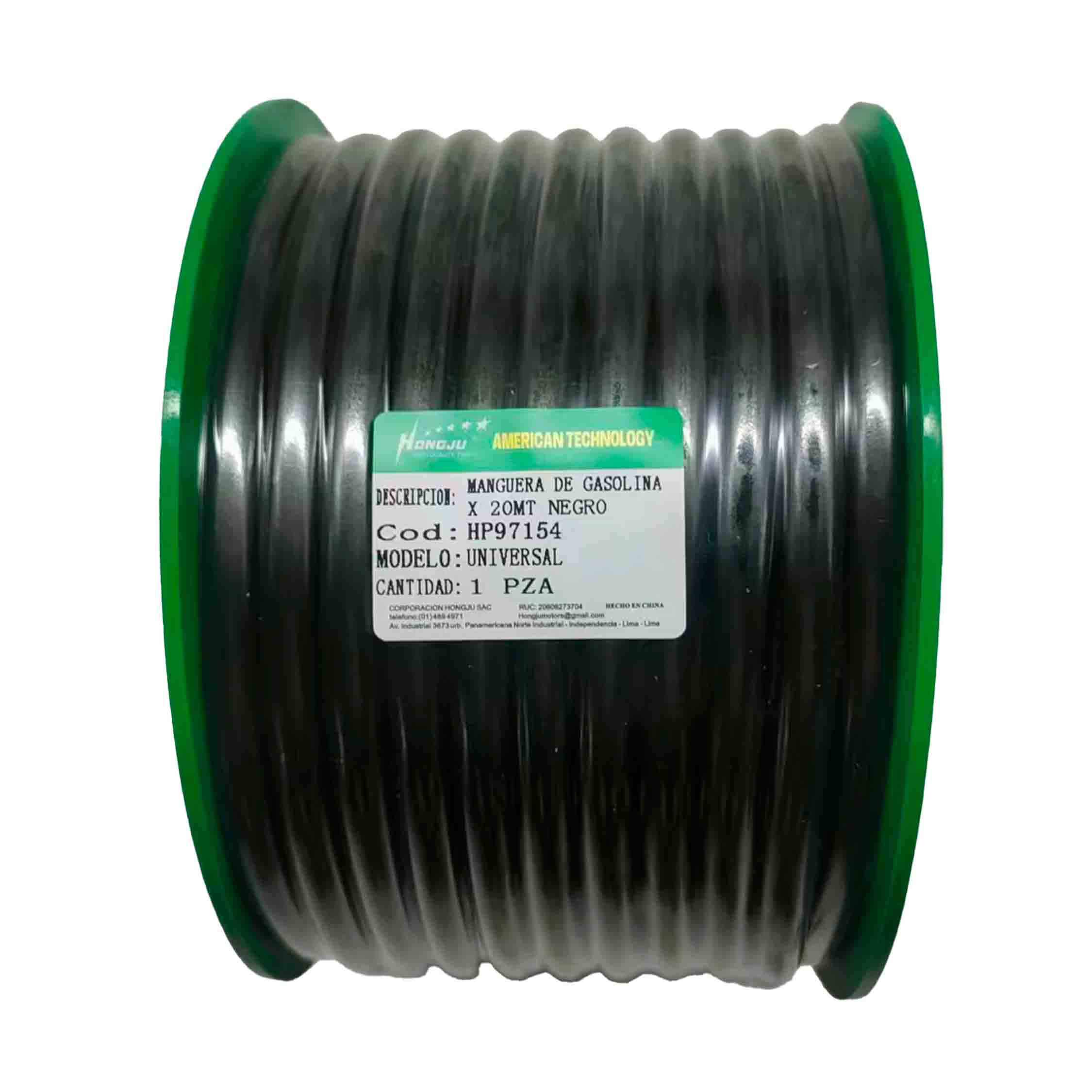 MANGUERA GASOLINA X 20MT NEGRO UNIVERSAL