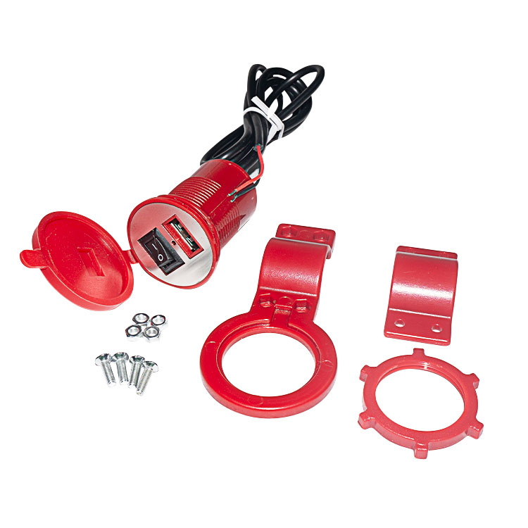 CARGADOR CELULAR ROJO 12V UNIVERSAL