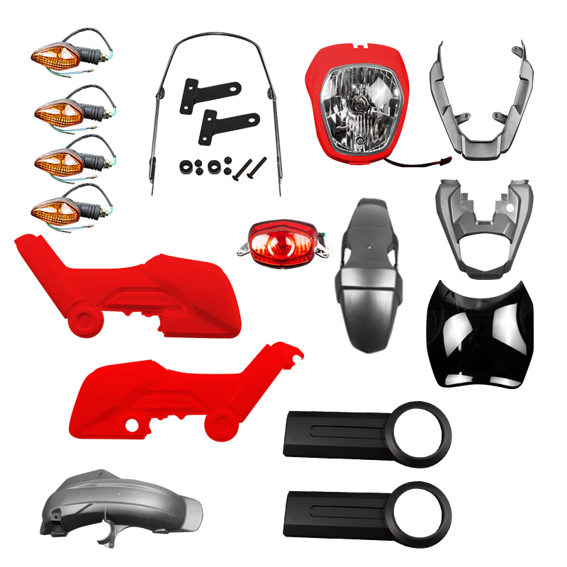 KIT DE PLASTICOS C/FAROS ROJO NAVI110