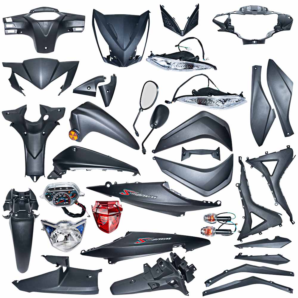 KIT DE PLASTICO NEGRO MATE C/T. WAVE 110S