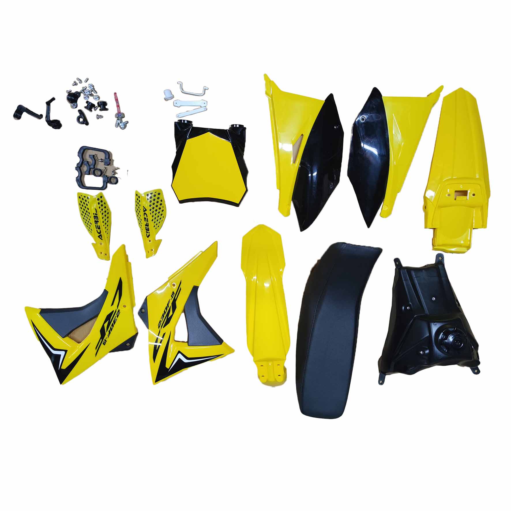 KIT DE PLASTICOS AMARILLO CON ASIENTO Y TANQUE CRF230-2019