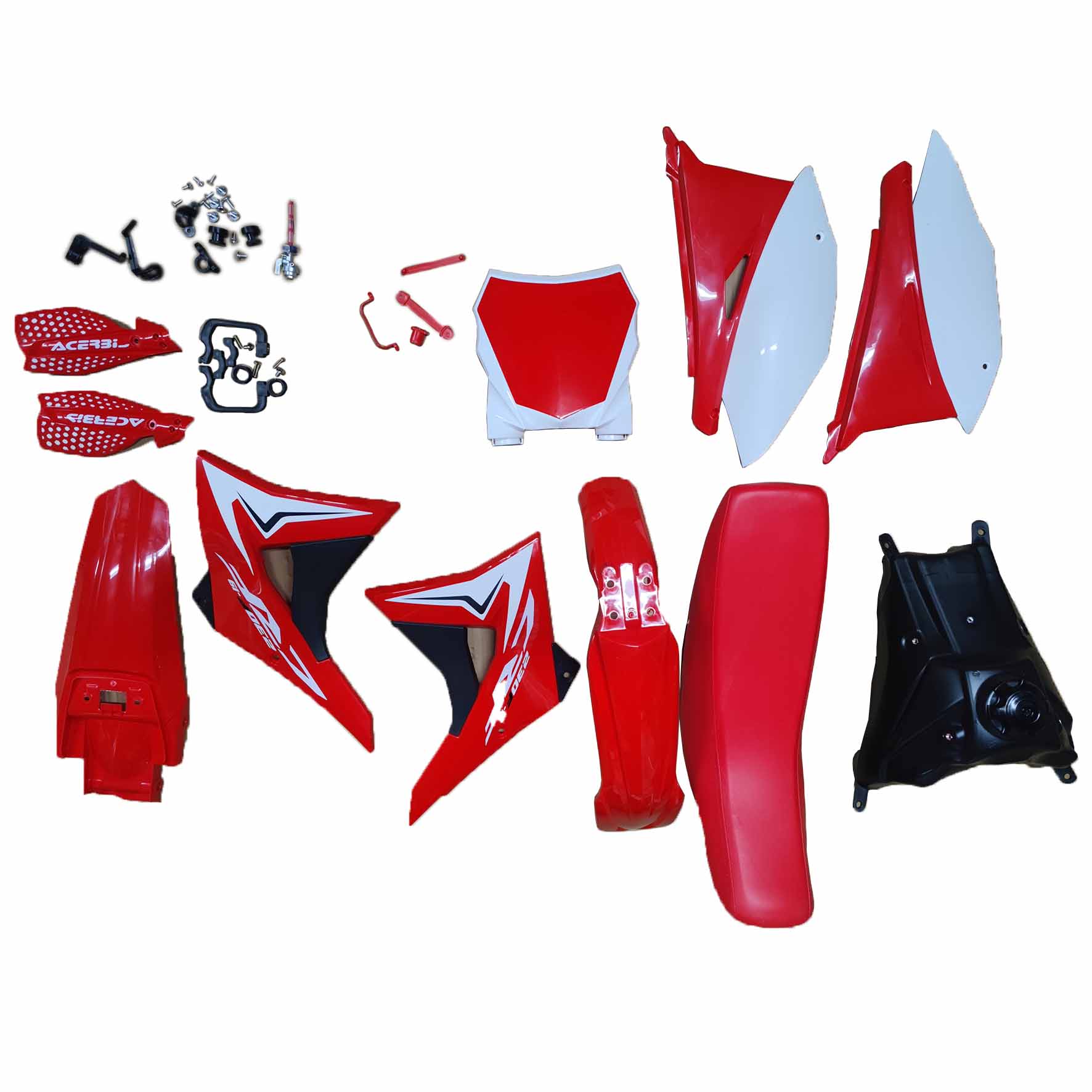 KIT DE PLASTICOS ROJO CRF230-2019 CON ASIENTO Y TANQUE