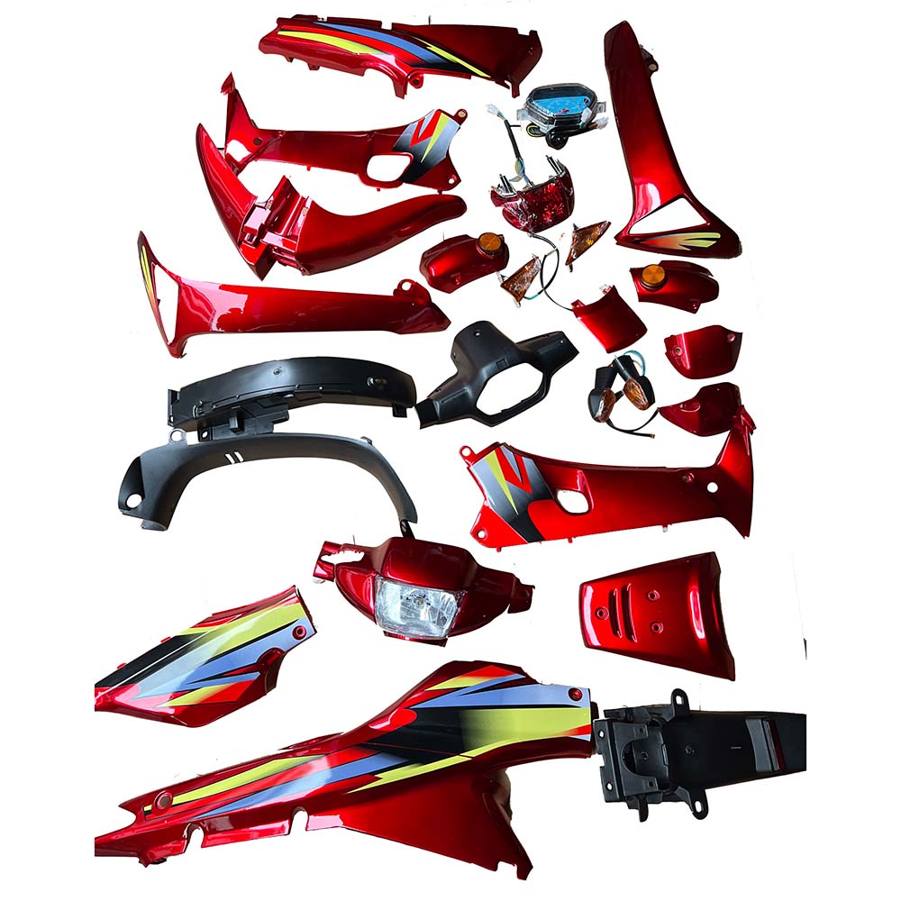 KIT PLASTICOS CON FARO ROJO ZAPATA WAVE-110