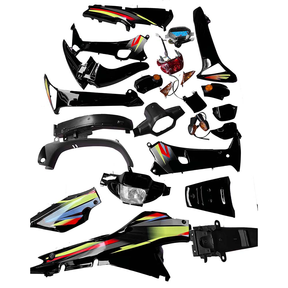KIT PLASTICOS CON FARO NEGRO ZAPATA WAVE-110 