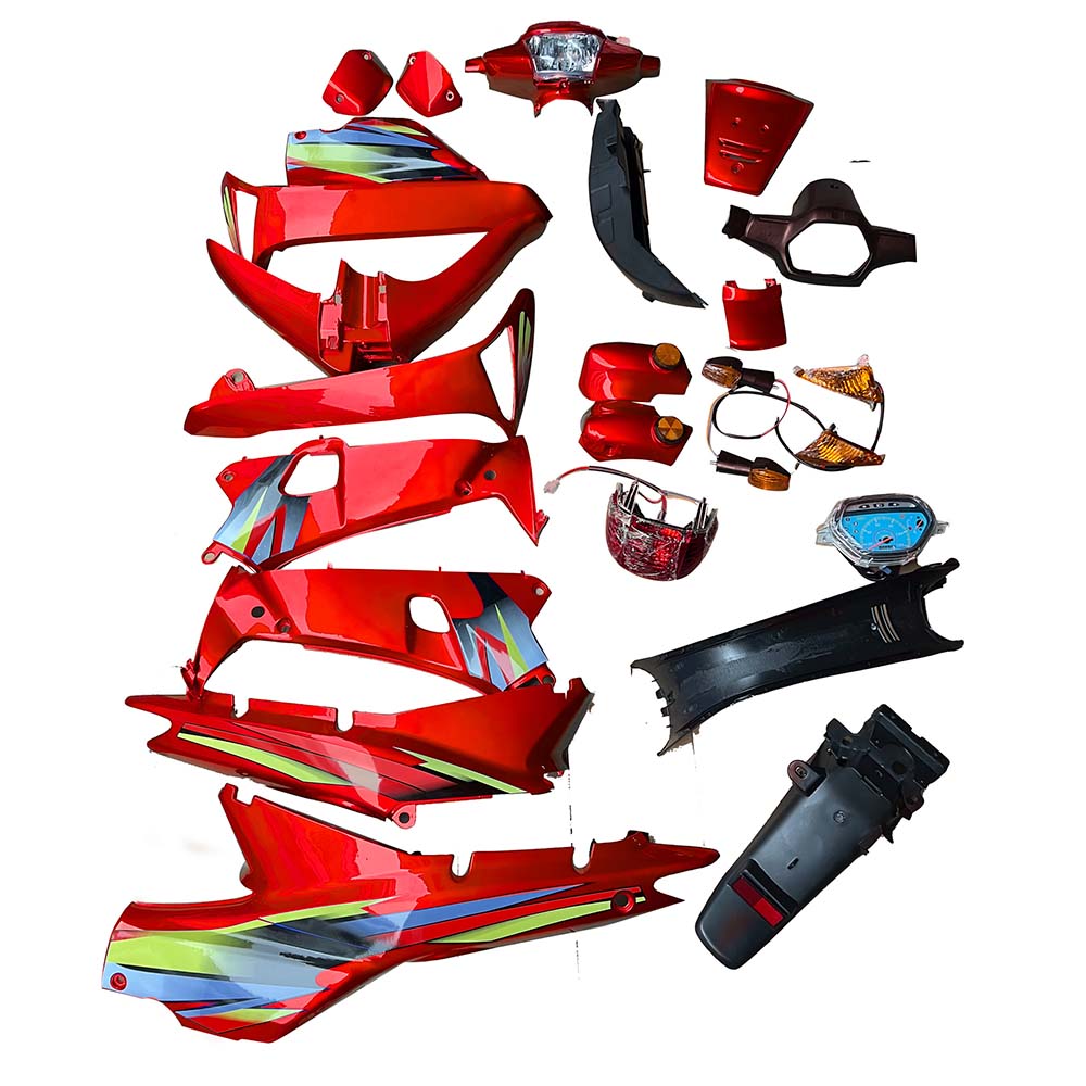 KIT DE PLASTICOS CON FARO ROJO WAVE 100 