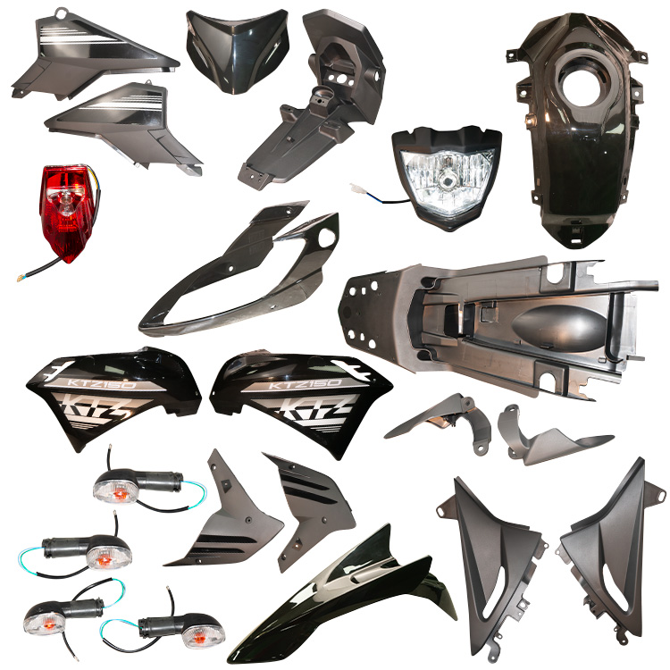 KIT PLASTICOS XTZ150 C/FAROS NEGRO - 2024