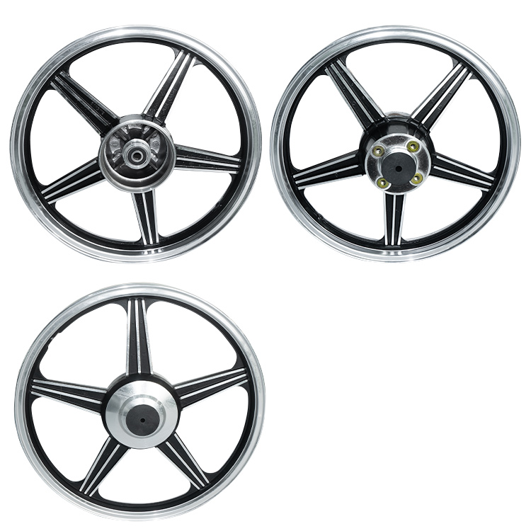 JUEGO DE AROS BUJES DE FIERRO PLATA CON NEGRO