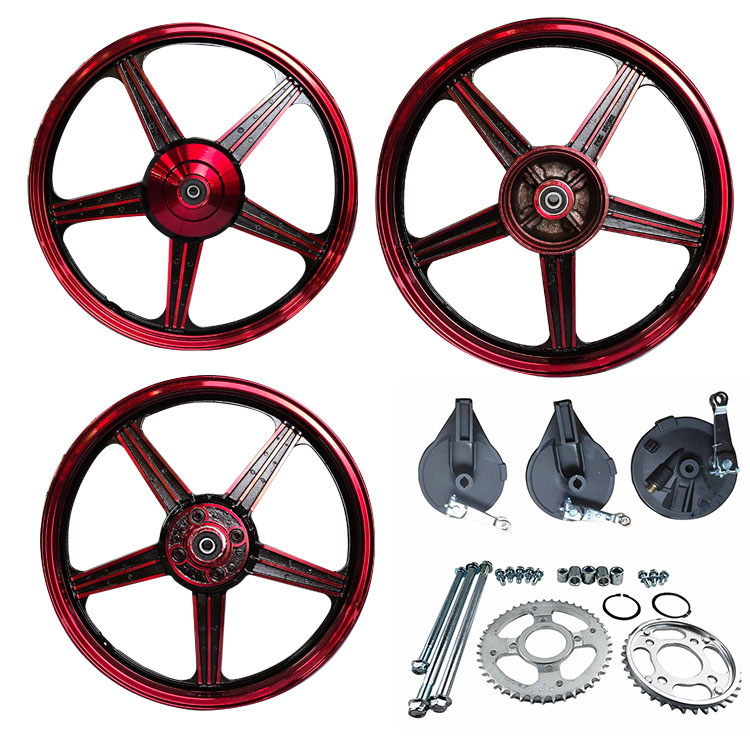 KIT DE AROS BUJES DE JEBE ROJO (TOPE)