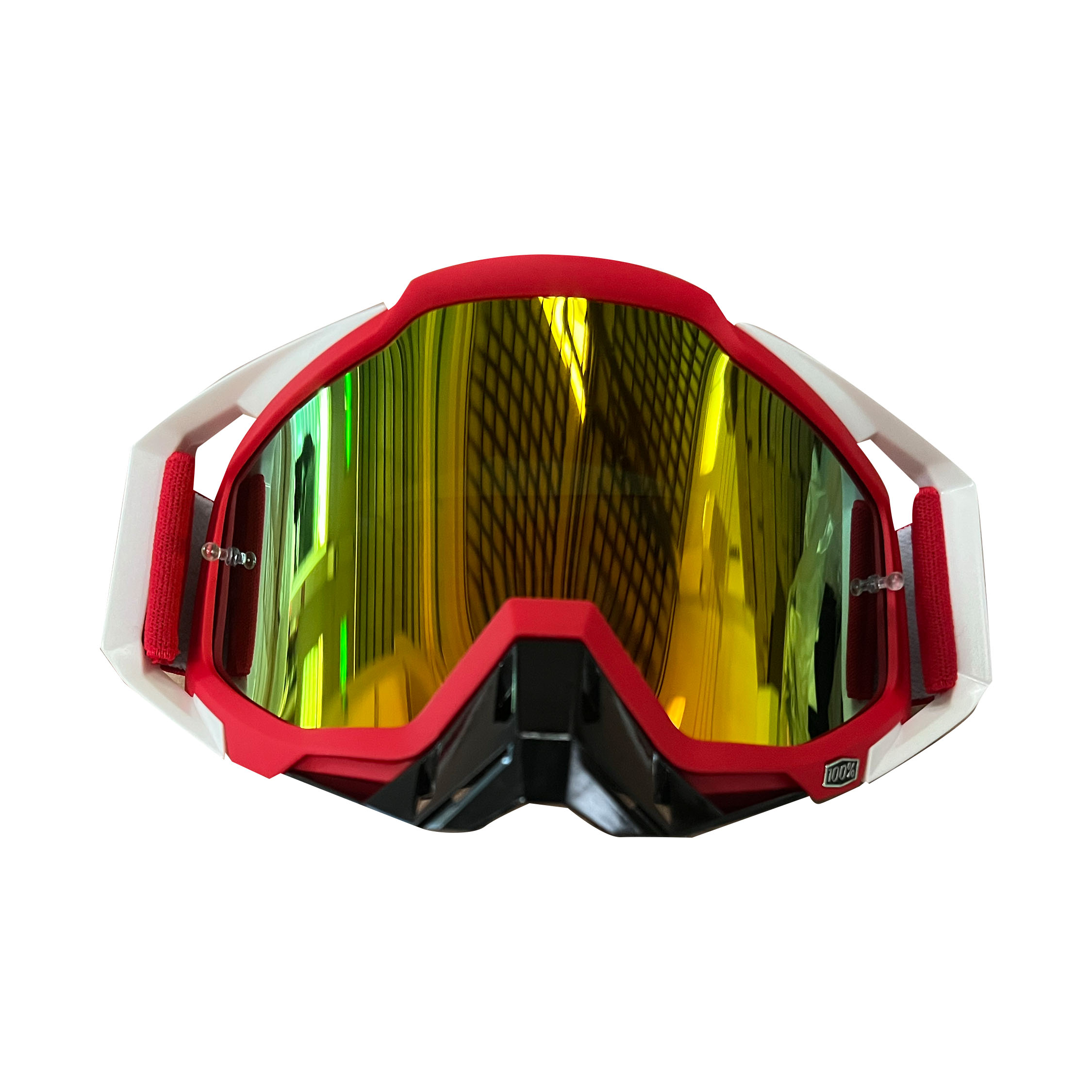 LENTES MICA ESPEJO DE MOTOCICLISTA UNIVERSAL ROJO