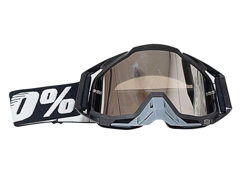 LENTES NEGRO-VERDE MICA ESPEJO DE MOTOCICLISTA 100% UNIVERSAL