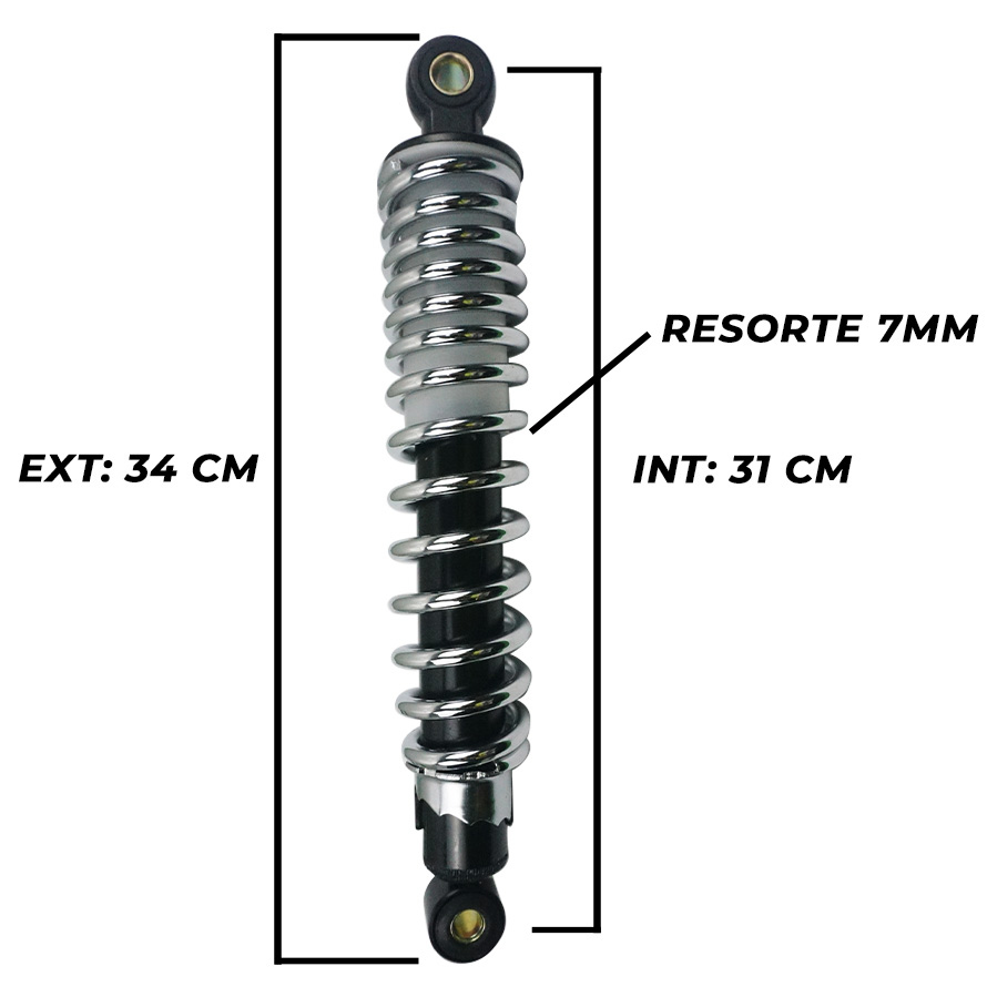 AMORTIGUADOR POST. CGL125 7MM EXT:34CM INT:31CM