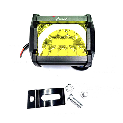 FOCO LED LUZ AMARILLA  DE TRABAJO DE MEDIO ARCO 15 PERLAS 12V-80V L:9.4CM AMBAR