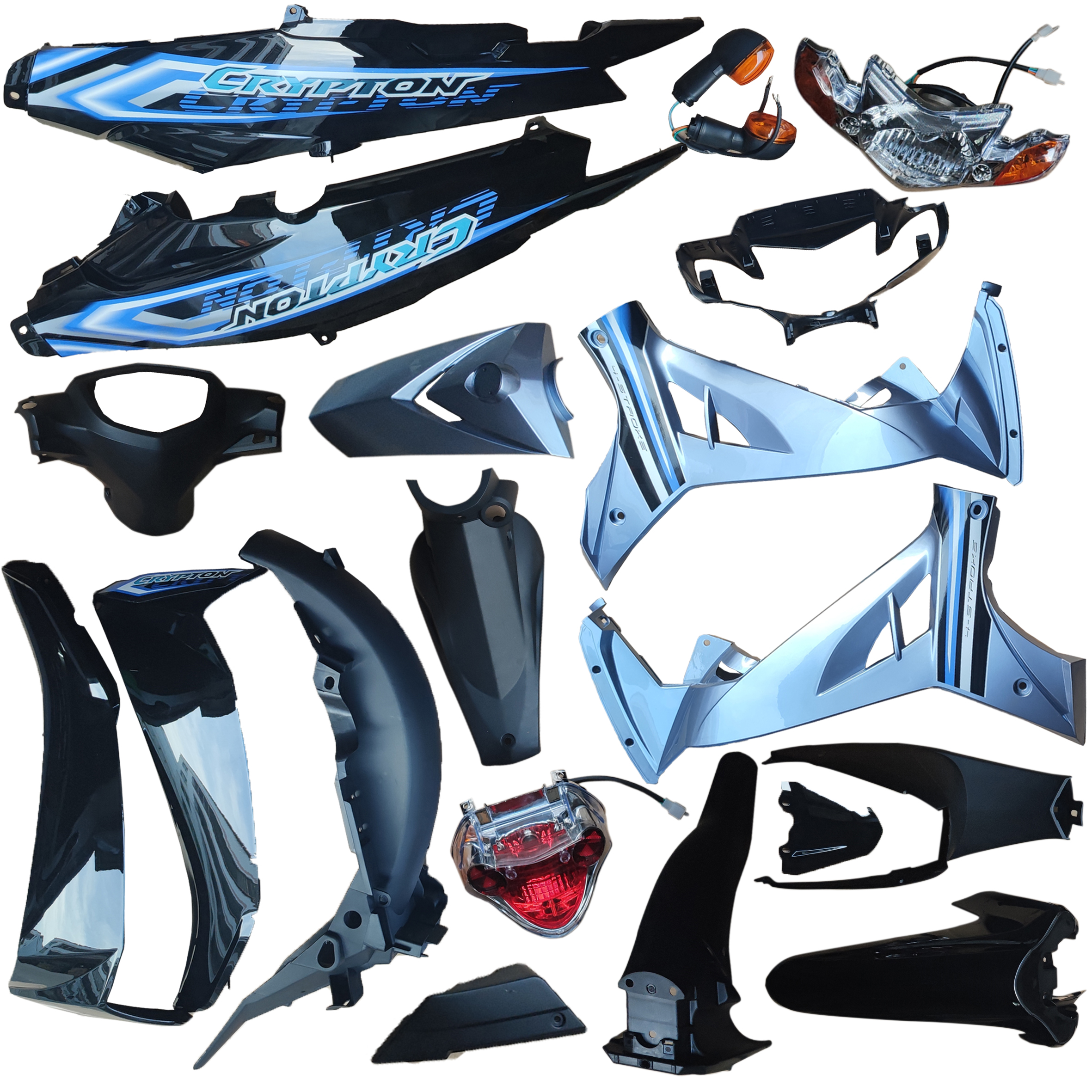 KIT DE PLASTICO NEGRO CRYPTON 110
